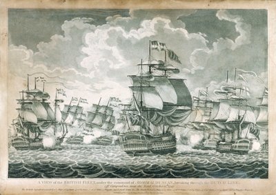 ダンカン提督指揮下のイギリス艦隊の眺め 作： J. Fairburn