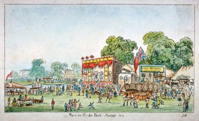 ハイドパーク、ウェストミンスター、ロンドン、1814年のフェア 作： J Gordon