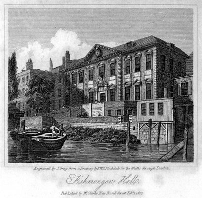 1817年にロンドン市フィッシュモンガーズホール。 作： J. Greig