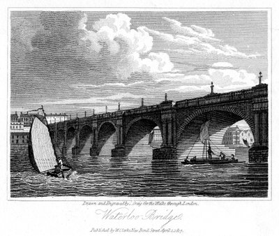 ウォータールーブリッジ、ロンドン、1817年。 作： J. Greig