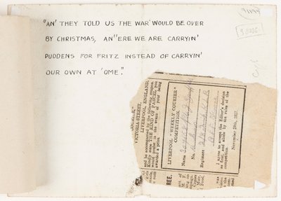 1917年のリバプールウィークリークーリエのコンテスト編集者への手紙 作： J. Griffiths
