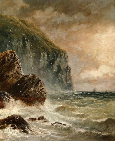 崖のある海辺の風景 作： J. H. Blunt