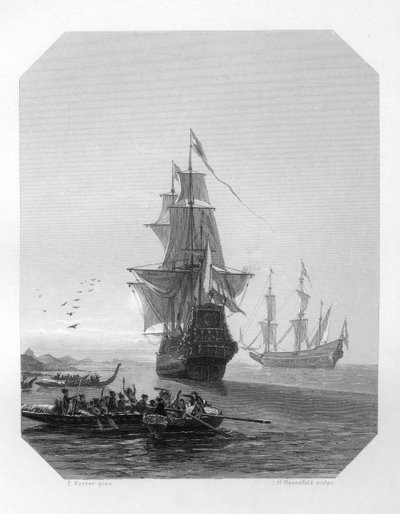 アベルタスマン、17世紀のオランダ人船員、探検家、商人、c1870 作： J. H. Rennefeld