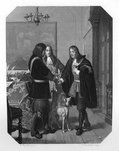 Cornelis TrompとMichiel de Ruyterの間の握手、17世紀c1870 作： J. H. Rennefeld