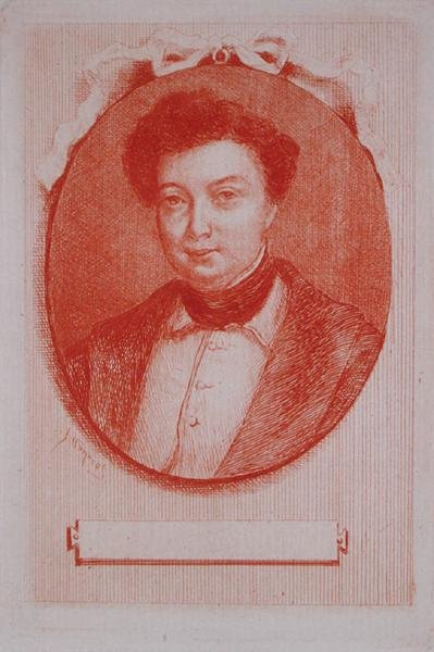 アレクサンドル・デュマ（1803-70）の肖像 1830-40年頃（紙にサンギーヌ仕上げ 作： J. Hanriot