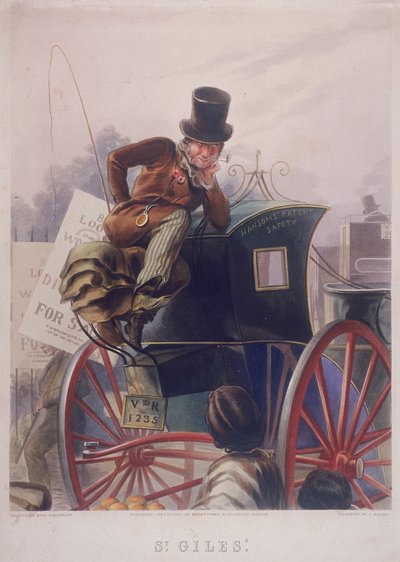 ハンサムのタクシー運転手、ロンドン、1854 年 作： J Harris