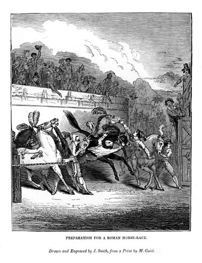 ローマ競馬の準備、1843 作： J. Jackson