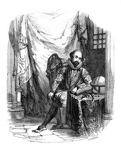 ロンドン塔のウォルター・ローリー卿、1603-1616 1836。 作： J. Jackson