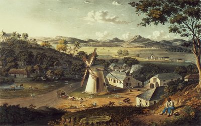 「西インド諸島の景色」からのアンティグア旧北湾の眺め、パブ。 T. und G. Underwood、1827年 作： J. Johnson
