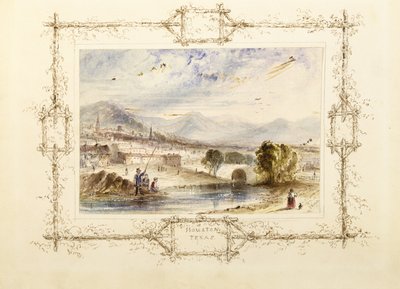 ヒューストンのビュー、c。 1846（ウォーブラグ紙の水彩、ウォーブペーパーの二次サポートのゼラチンハイライト） 作： J. Kick