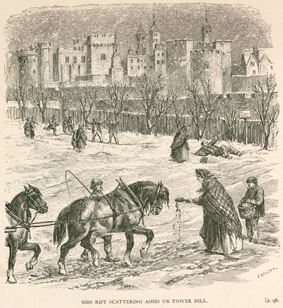 「タワー・ヒルに散らばるミス・リスト」、ロンドン、c1840 作： J Knight