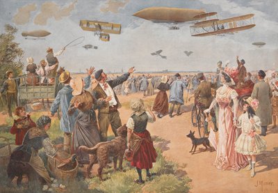 航空展、c。 1908年。 作： J. Munier