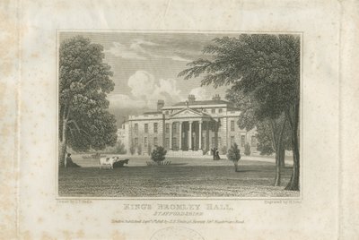 キングスブロムリーホール：彫刻、nd [c 1828]（印刷） 作： John Preston Neale