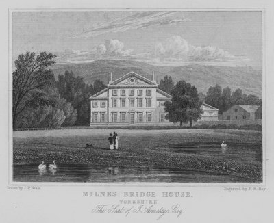 Milnes Bridge House, Yorkshire, The Seat of J Armitage, Esquire (e.g. engraving) 作： John Preston Neale