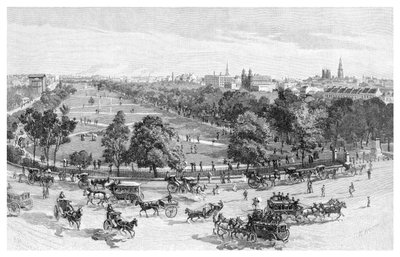 ハイドパーク、シドニー、ニューサウスウェールズ州、オーストラリア、1886。 作： J. R. Ashton