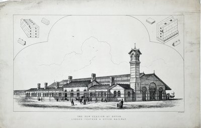 ドボル（中略）の新駅。ロンドン、チャタム、ドボル鉄道。1860年 （エッチング、紙） 作： J. R. Jobbins