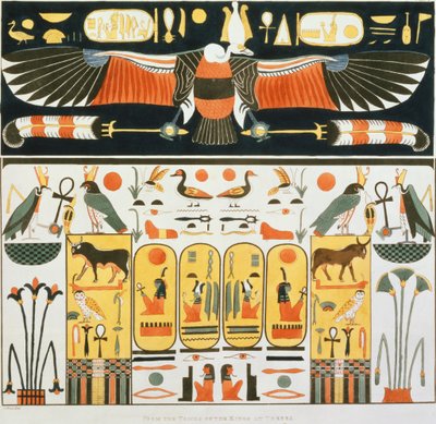 チャールズハルマンデル（1789-1850）1820-22）によって彫刻された、G。ベルゾーニによって発見された「エジプトとヌビアの研究のプレートの図解」からのプレート2、テーベの王の墓からの壁画（lit 作： J. Ricci