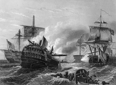 1794年6月1日、ハウズ卿のフランス人に対する勝利、c1857 作： J. Rogers
