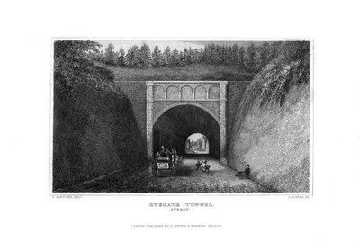 ライゲートトンネル、サリー、1829年。 作： J. Rogers