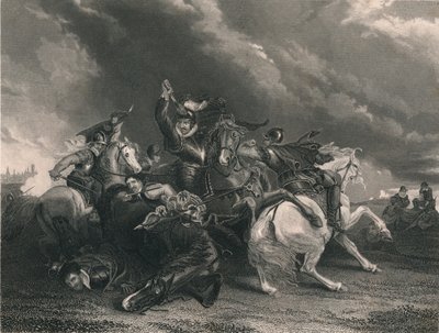 ズトフェンの戦いでのウィリアムラッセル卿、1586年、c1830年代。 作： J. Rogers