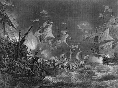 スペイン軍の敗北、1588年1857年。 作： J. Rogers