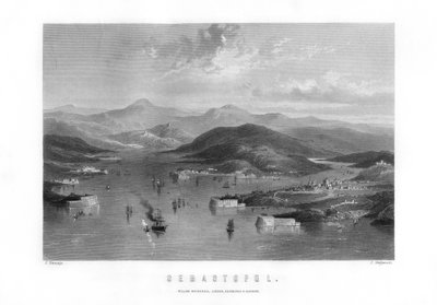1893年にウクライナの港湾都市であるセヴァストポリ。 作： J. Stephenson