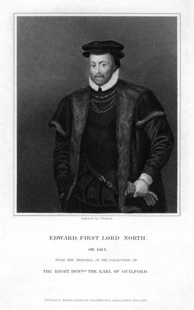 エドワードノースc1496-1564、1st Lord North、1825。 作： J. Thomson