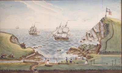 ミセス・ダウンのモルトハウスから撮影された、ウィルドーズと呼ばれる水浴場の風景 作： J Walters
