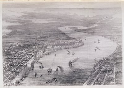 ニューオーリンズの鳥瞰図、「アメリカ合衆国の歴史」、Vol。 II、チャールズマッカイ作、W。リッジウェイ作、1830年頃 作： J. Wells