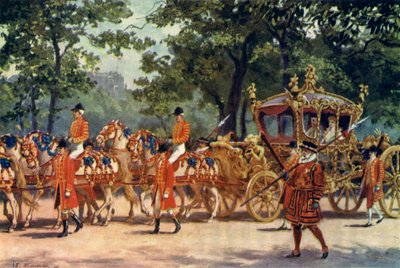 エドワード7世の戴冠式の行列「戴冠式の馬車 作： J. Williamson