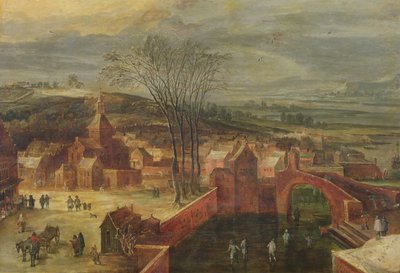 スケーターのいる風景 作： J. and Momper, J. de Brueghel
