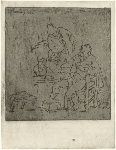 テーブルを囲む3人の男性 作： Jabes Heenck