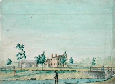 ウィリアム・ロジャース邸（マサチューセッツ州ビレリカ）1820年頃（水彩・インク・紙 作： Jabez Ward Barton