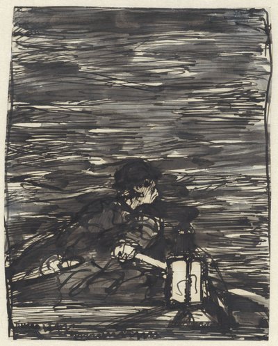 夜にランタンとボートで漕ぐ 作： Jac van Looij