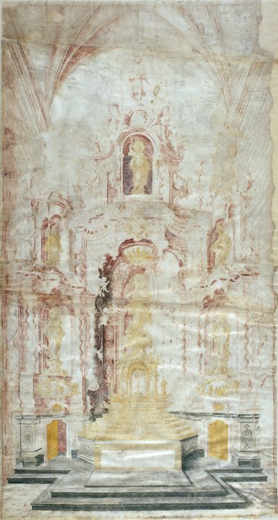 サンタマリアディグアラダの主な祭壇画の描画 作： Jacint Morató Soler