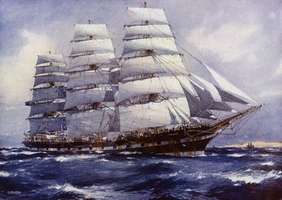 クリッパー・シップスマッコーリー号（カラーリトグラフ 作： Jack (after) Spurling