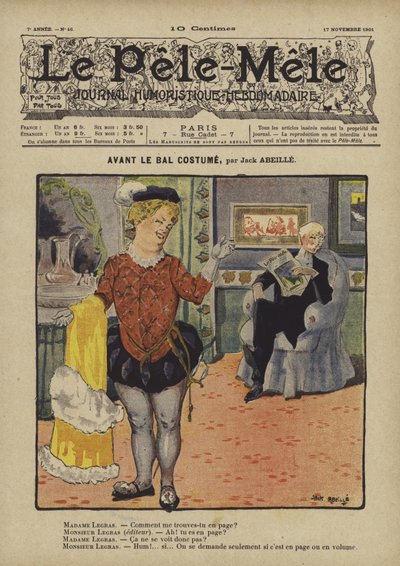 前衛的なボールコスチューム。 Dear-Meleのイラスト、1901 作： Jack Abeille