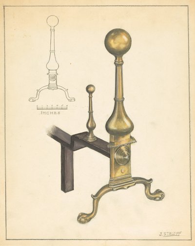 Andiron (ペアの 1 つ) 作： Jack Staloff