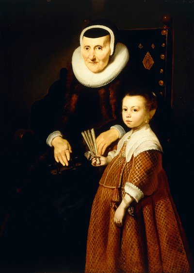 女性と80歳の女性の肖像画、6歳、4分の3の長さ、1632〜33年頃 作： Jacob Adriensz Backer