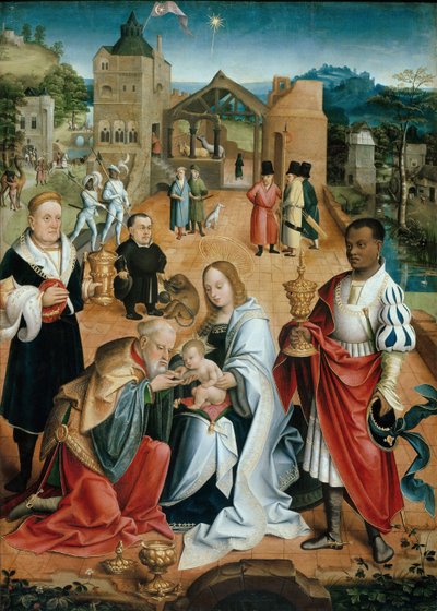 トリプティクのマギ中央パネルの崇拝、16世紀 作： Jacob Claesz. van Utrecht