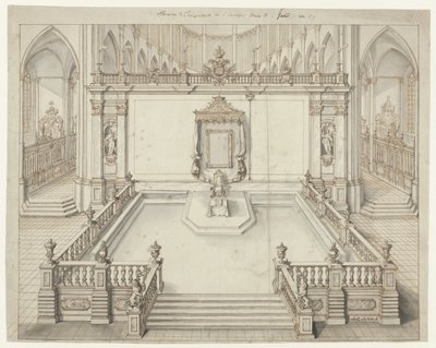 1717 年にドイツ皇帝カール 6 世が就任したゲントの聖バーフ教会の謁見の間 作： Jacob Colin