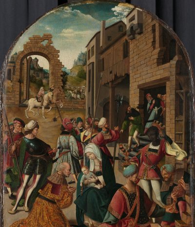 魔術師の崇拝 作： Jacob Cornelisz van Oostsanen (workshop of)