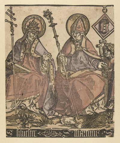 聖人シルベスターとマルティヌス Saints with Anna te Drieën (シリーズタイトル) 作： Jacob Cornelisz van Oostsanen