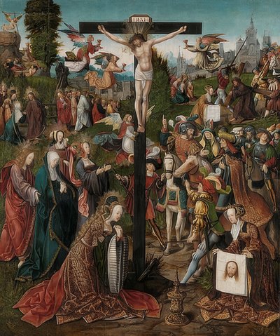 キリストのはりつけ。 1507-10年頃 作： Jacob Cornelisz van Oostsanen