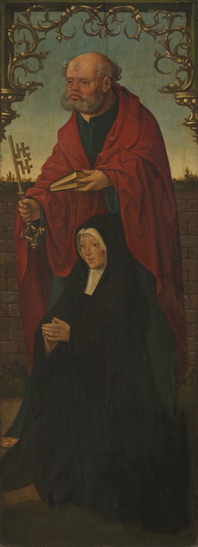 聖ペテロと寄進者、聖トマスの裏返し、152025 作： Jacob Cornelisz. van Oostsanen