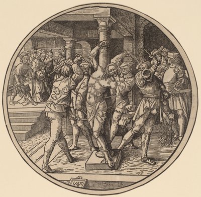 キリストのむち打ちとピラトの前のキリスト 作： Jacob Cornelisz van Oostsanen