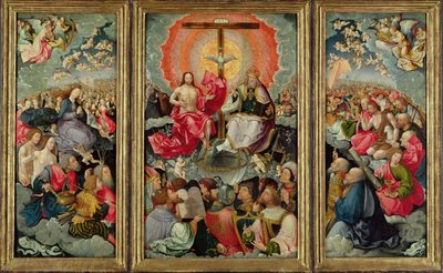 三位一体の崇拝を伴う三連祭壇画、1523年（242038、242039、242040を参照） 作： Jacob Cornelisz van Oostsanen