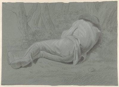 木の下に横たわる男 作： Jacob Ernst Marcus (attributed to)