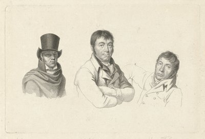 Jan Kamphuysen、Dirk Versteegh、Hendrik de Flines の肖像 作： Jacob Ernst Marcus