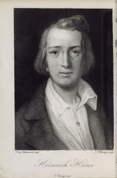 詩人ハインリッヒ・ハイネの肖像 1797-1856, 1850 作： Jacob Felsing